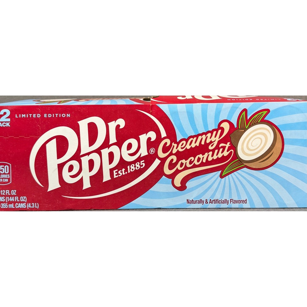 Dr Pepper Creamy Coconut Limited Edition 12 Pack 12oz Cans Soda Pop